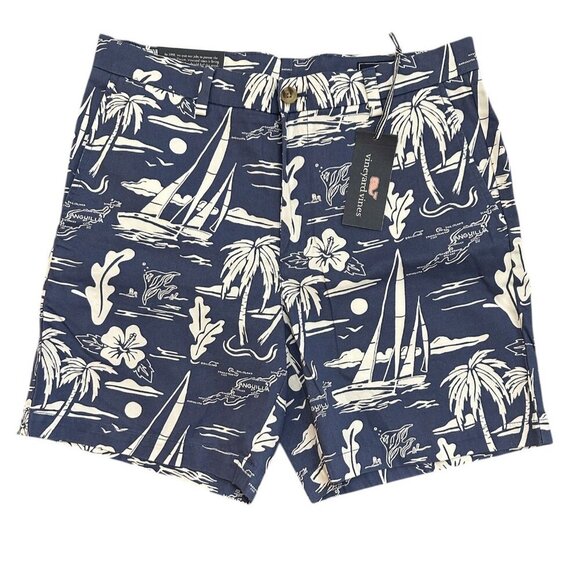Vineyard Vines Other - NWT Vineyard Vines 7” Breaker Shorts Mens Size 32 Blue Hawaiian Boat Chino